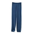 thumbnail image 2 of YYDGH Women's Home Pajamas Pants Elastic Waist Cuffed Hem Soft Lounge Pants Casual Loose Fit Sleep Pajama Bottoms with Pockets Daily Wear, 2 of 6