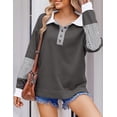 thumbnail image 4 of Zeagoo Fall Sweatshirts for Women Button Up Tops Henley V Neck Pullover Casual Comfy Shirts Fashion Clothes, 4 of 6