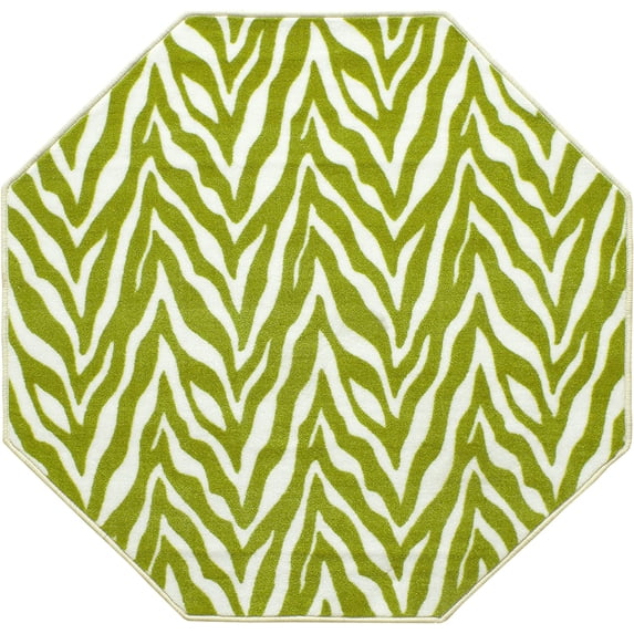 Animal Collection Custom Size Animal Print Area Rug for Living Room, Dining Room, Kitchen, Bedroom, Kids, Zebra Grassland Nomad - 2' Octagon