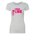 thumbnail image 2 of I Wear Pink for My Aunt Survivor Awareness Womens Slim Fit Junior Tee, Heather Grey, Medium, 2 of 3
