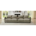 thumbnail image 6 of 4-seater Corduroy Sofa with USB, Storage & Flip Cup Holders - Brown, 6 of 11