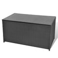 thumbnail image 2 of vidaXL Garden Storage Box Black 120x50x60 cm Poly Rattan, 2 of 4
