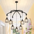 thumbnail image 3 of LovingAHome Farmhouse Dining Room Light Fixtures 7-Light Rustic Black Chandeliers for Living Room Bedroom,Foyer, 3 of 8