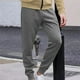 thumbnail image 5 of Pantalones largos de moda para hombre, de color liso, cómodos, informales, con cordón para fitness., 5 of 5