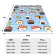 thumbnail image 3 of Fotbe Kawaii Sushi Manta de Franela Acolchonada con Estampado, Súper Suave y Esponjosa, Extra Grande para Sofá, Cama, Uso Todo el Año-80"x60", 3 of 7