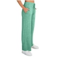 thumbnail image 2 of Tqyyweavej Plus Size Pants for Women Drawstring Wide Leg Stretchy Workout Trousers Straight Leg Casual Solid Color Pants with Pockets, 2 of 7