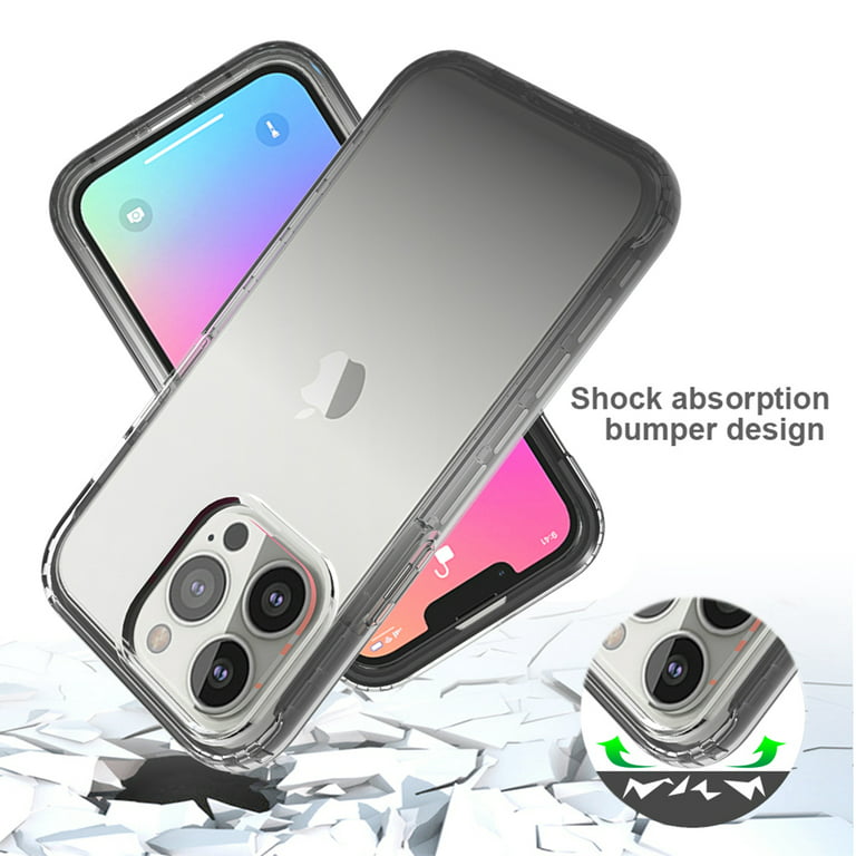 iPhone 13 Pro Case with Build-in Screen Protector, Hybrid Rugged Full Body  Protection Shockproof Anti-Scratch Transparent Clear PC Back Cover for  Apple iPhone 13 Pro, Black 