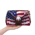 thumbnail image 4 of Gaeub USA Eagle with Spread Wings Printed Travel Cosmetic Bag,Makeup Bag, Large Capacity Toiletry Bag for Women, Portable Pouch Make Up Organizer with Zipper and Divider, 4 of 8