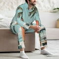 thumbnail image 7 of Uemuo Vintage Surf Van Beach Pattern 2-Piece Loungewear Set - Men’s Soft Sleepwear, Cozy Winter PJs, Comfy Sleep Set-, 7 of 7