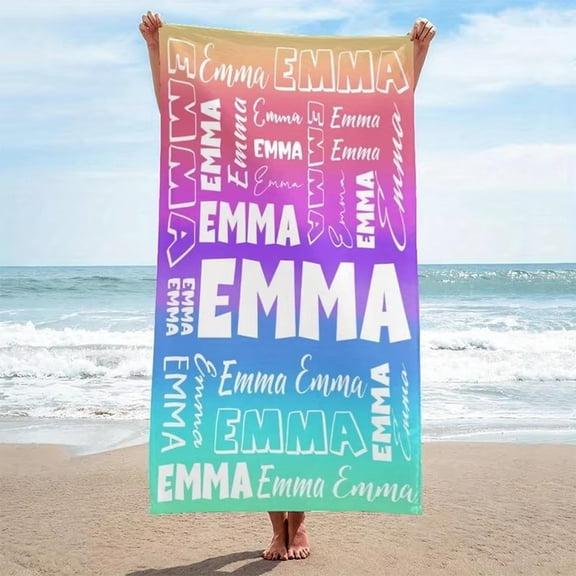 Beach Towel Emma Name Beach Towel Patterned Sunscreen And Windproof Suitable For Swimming Pool Camping Travel Blanket