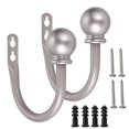 thumbnail image 1 of A Pair of Lightweight Metal Curtain Hooks - Retro Wall Mount for Curtains, Tiebacks, Wall Hook, Tassel Drapery Holder (Grey), 1 of 5