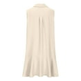 thumbnail image 4 of ShomPort Women's Button Down Shirt Dress Summer Casual Sleeveless Collared Sundress Cotton Linen Ruffle Midi Dress, 4 of 7