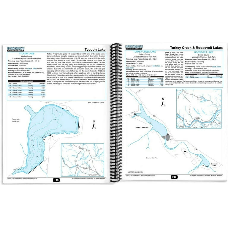 Southern Ohio Fishing Map Guide Book by Sportsman's Connection