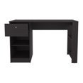 thumbnail image 3 of Nmkwnr Wppd Computer Desk with 1 Drawer and 2 Shelves, Perfect for Living Room, Office, Black, 3 of 8