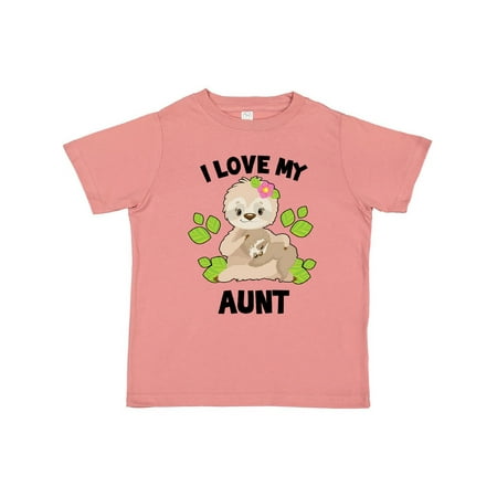 

Inktastic Cute Sloth I Love My Aunt with Green Leaves Gift Toddler Boy or Toddler Girl T-Shirt