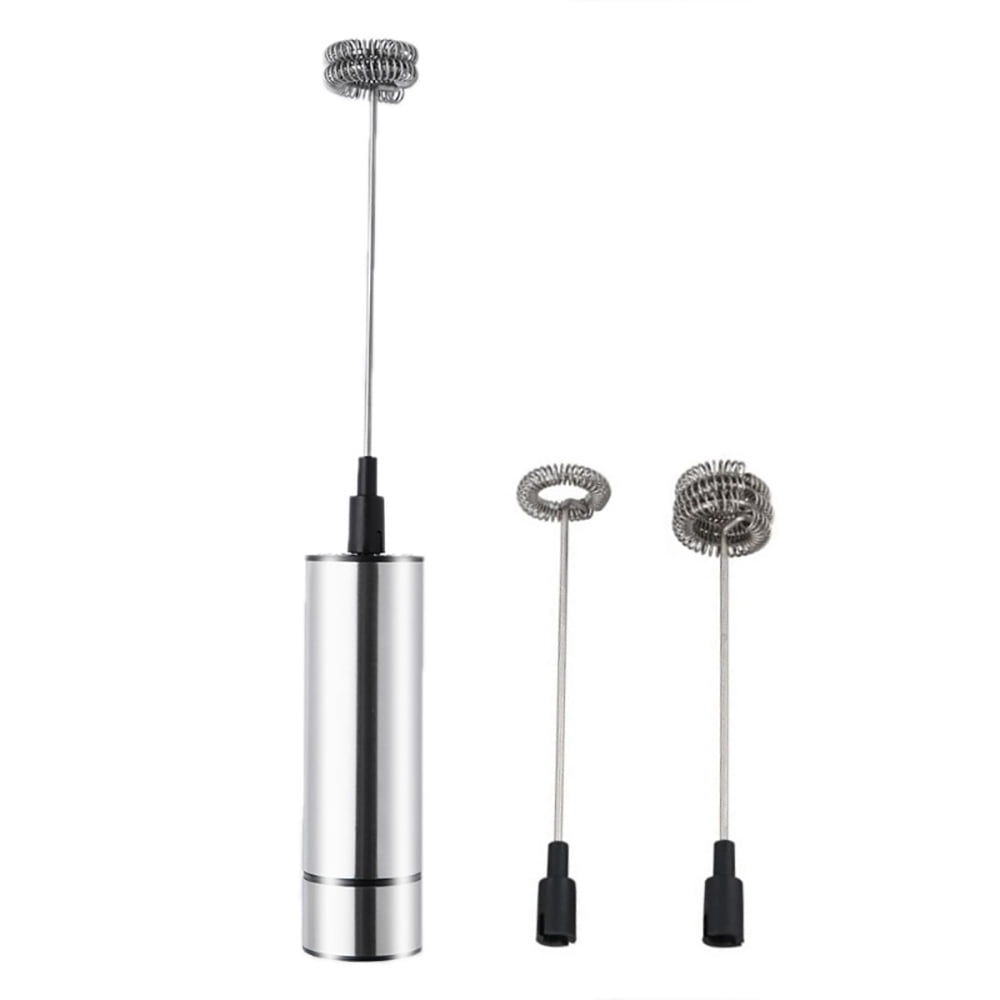 Electric Milk Frother Coffee Mixer Cappuccino Foamer 3Pcs Stainless Steel 