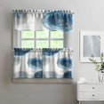thumbnail image 2 of Blue Circle 3-Piece Kitchen Curtains Set Kitchen Curtains Sets with Valance for Windows Rod Pocket Machine Washable Kitchen Decor(54"x18"+2x27.5"x24"), 2 of 6