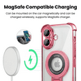 thumbnail image 4 of Entronix Magnetic Clear Case for iPhone 17, Built-in Kickstand Ring Shockproof Bumper, Rose, 4 of 6