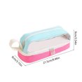 thumbnail image 3 of Estuche cilíndrico con cremallera de gran capacidad | Bolso organizador de papelería de poliéster duradero | Asas portátiles | 8,46x3,15,54 en rosa, blanco, verde, amarillo | Almacenamiento, 3 of 6
