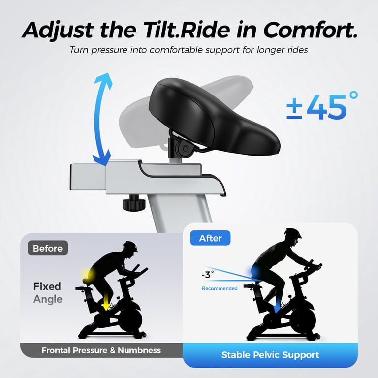 POOBOO Exercise Bike, Magnetic Resistance, Adjustable Seat and