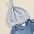 thumbnail image 3 of Tiijoy Newborn Boys Fall Outfits Casual Long Sleeve Romper Pants Hat 3Pcs Set, Sizes Newborn, 3 of 5