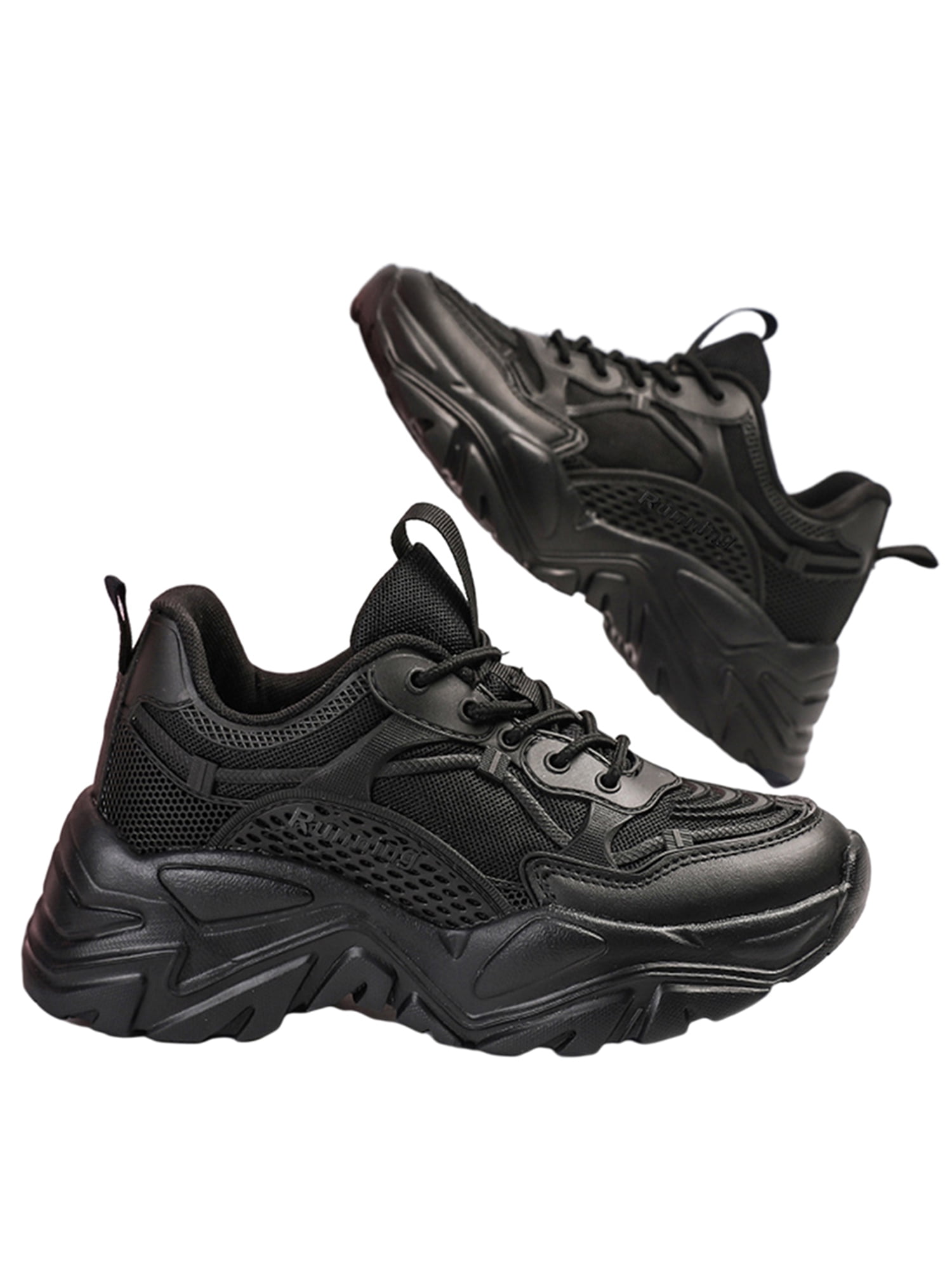 Men Black Lace Orthopedic Diabetic Shock Retro Light Cross Trainer Shoe Size 