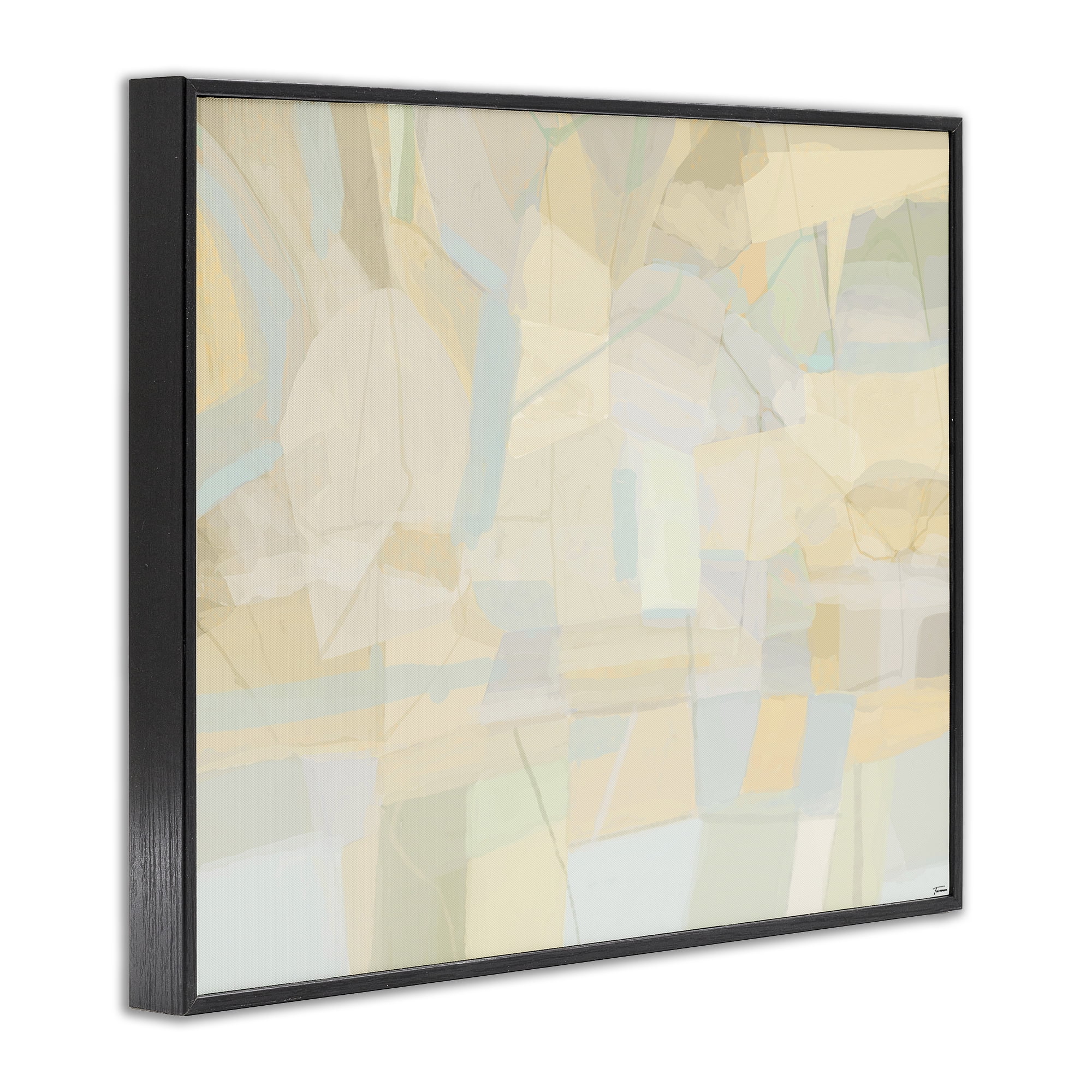 Stupell Industries Geometric Neutral Expression Abstract Painting Black Framed Art Print Wall Art, 14 x 11