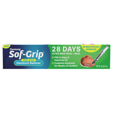Dentemp Sof-Grip One-Step Denture Reliner 3g – Long Lasting Denture Repair for Loose Fitting Dentures