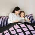 thumbnail image 5 of Feelyou Modern Buffalo Plaid Bedding Comforter Set for Adult, Chic Checkered Square Twin Comforter Sets, Neon Gradient Purple Reversible Bedding Set, Super Cozy Room Decor, 2pcs, 5 of 8