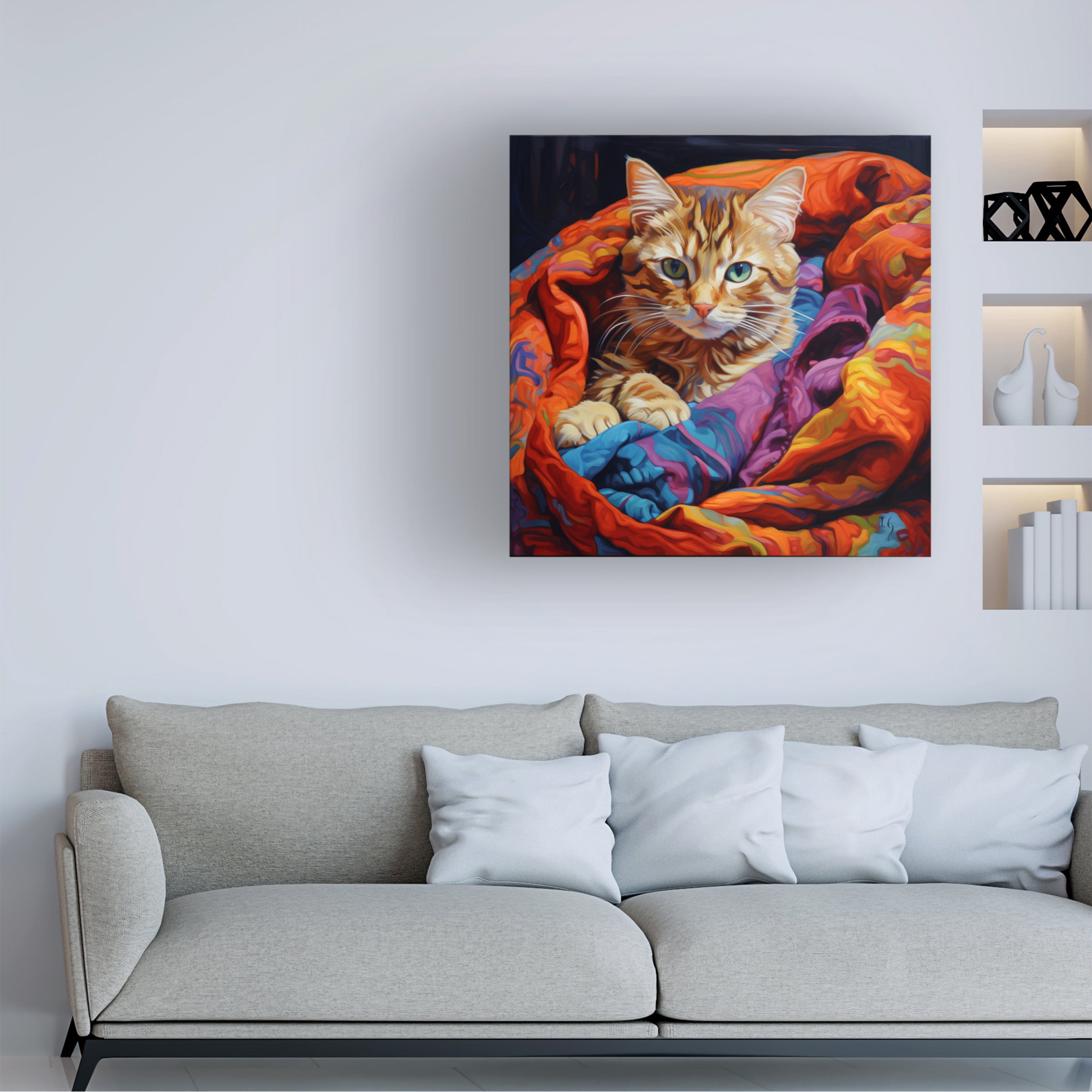 Canvas Wall Art - Ivan Guaderrama 'A Colorful Encounter' Wall Art for Living Room, Bedroom, or Office DÃ©cor by Trademark Fine Art - 35 x 35 Inches