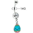 thumbnail image 2 of Body Candy Womens 14G 316L Steel Piercing Clear Celebration Easter Egg Dangle Belly Button Ring, 2 of 8