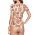 thumbnail image 4 of Gaeub Mushrooms2 Women'S Short Sleeve One Piece Swimsuit Sexy High-Waisted Bodysuit For Swimming, Beach, Sports - Large, 4 of 9