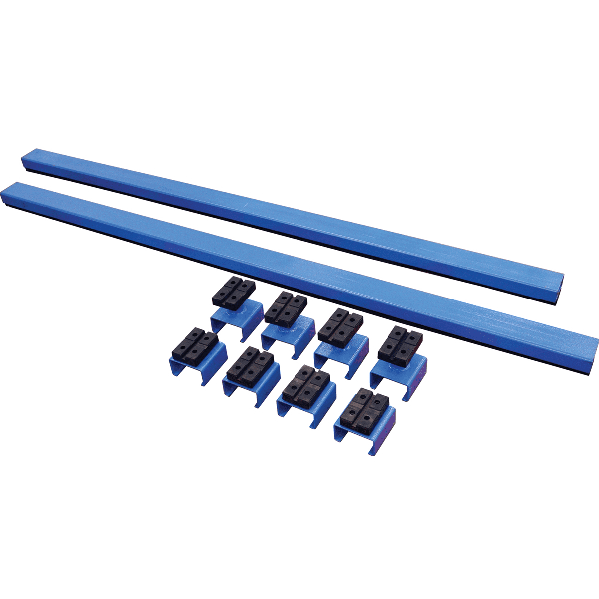 Atlas Automotive Equipment ATTD-SUPRTBR Support Bar System for Scissor Lifts, Adjustable Lift Pads, 4 Short And 4 Tall Adapters, Solid Rubber Top to Prevent Sliding, 8,000 Lb. Rating
