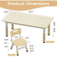 thumbnail image 2 of Height-Adjustable Kids Table & 4 Chairs Set with Graffiti Desktop, Arts & Crafts Activity Table for Ages 2-10, for Home, Daycare & Classroom, 2 of 7
