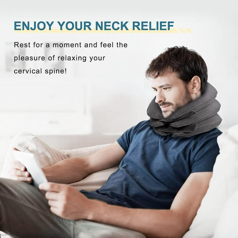 Cervical Neck Traction Device Inflatable Neck Stretcher, Inflatable Neck  Support,adjustable Inflatable Neck Stretcher Neck Brace.neck Traction  Pillow For Use Neck Decompression And Neck Tension Relief.suitable For Use  In The Home And Office 
