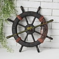 thumbnail image 6 of Nautical Wooden Ship Wheel Decoration, Beach Wooden Boat Ship Steering Wall Art Decor, Wooden Ship Wheel, Wall Hanging Ornament, 6 of 6