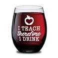thumbnail image 3 of Stemless Wine Glass for Teachers (I Teach Therefore I Drink) Made of Unbreakable Tritan Plastic and Dishwasher Safe - 16 ounces, 3 of 3