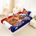 thumbnail image 4 of Manfei Patriotic Highland Cattle Twin Sheets,Stars Firework Stripes Bedding,Brown Navy,3-Piece,1 Fitted Sheet and 1 Pillowcase, 4 of 6