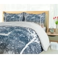 thumbnail image 5 of Ambesonne Christmas Duvet Cover Sets, Flying Deer Ombre Snow, 2-King, Blue and White, 5 of 7