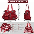 thumbnail image 4 of Tote Bag for Women,Multi Pockets Shoulder Handbag,Nurse Bag for Work,Large Cross body Purse,Fashion Nylon Top Handle Satchel, 4 of 12