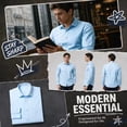 thumbnail image 5 of Mens Dress Shirt Long Sleeve Turndown Collar Tops Formal Business Shirt Dress Top Button Down Shirts Black S, 5 of 5