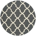 thumbnail image 2 of SAFAVIEH Cambridge Liam Geometric Wool Area Rug, Dark Grey/Ivory, 8' x 8' Round, 2 of 5