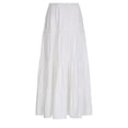 thumbnail image 3 of Lamuusaa Women's Summer Midi Skirt White Elastic Band Tiered Ruffle Boho Beach Skirt Streetwear, 3 of 6
