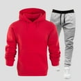thumbnail image 3 of Aofany Men's Tracksuit 2 Piece Solid Color Long Sleeve Hoodies and Loose Fit Sweatpants Set Casual Jogging Athletic Suits, 3 of 7