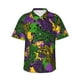 thumbnail image 1 of Balery Mardi Gras7 Camisas hawaianas de manga corta para hombre, camisas playeras de corte holgado, camisas de vacaciones con botones,Small, 1 of 7