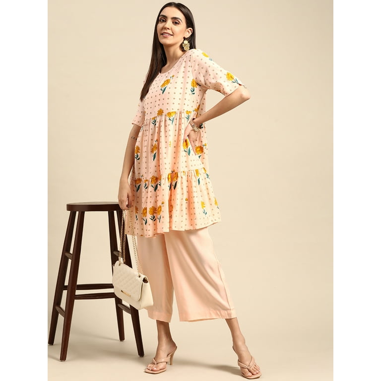 Anouk By Myntra Kurti Set For Women Indian Style Round Neck