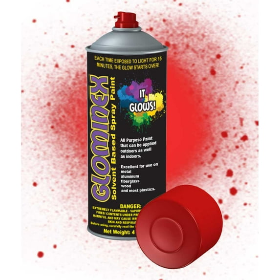 Glominex Glow Spray Paint 4oz - Red
