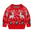 thumbnail image 2 of Luvior Boys & Girls Cartoon Christmas Sweater Casual Crewneck Winter Long Sleeve Pullover Tops, 2 of 9