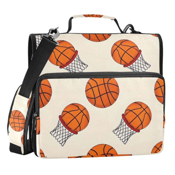 ALAZA Zipper Binder Basketball 3 Ring Trapper Keeper File Folder Organizer Bag