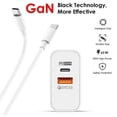 thumbnail image 2 of USB C Charger, Dual Port 65W PD Power Wall GaN PPS Fast Charger with 6FT USC Cable for Samsung Galaxy A60 - GaN Fast 3.0 Charger White, 2 of 5
